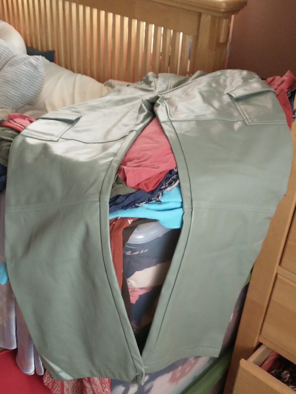 Pleather Cargo Pants
